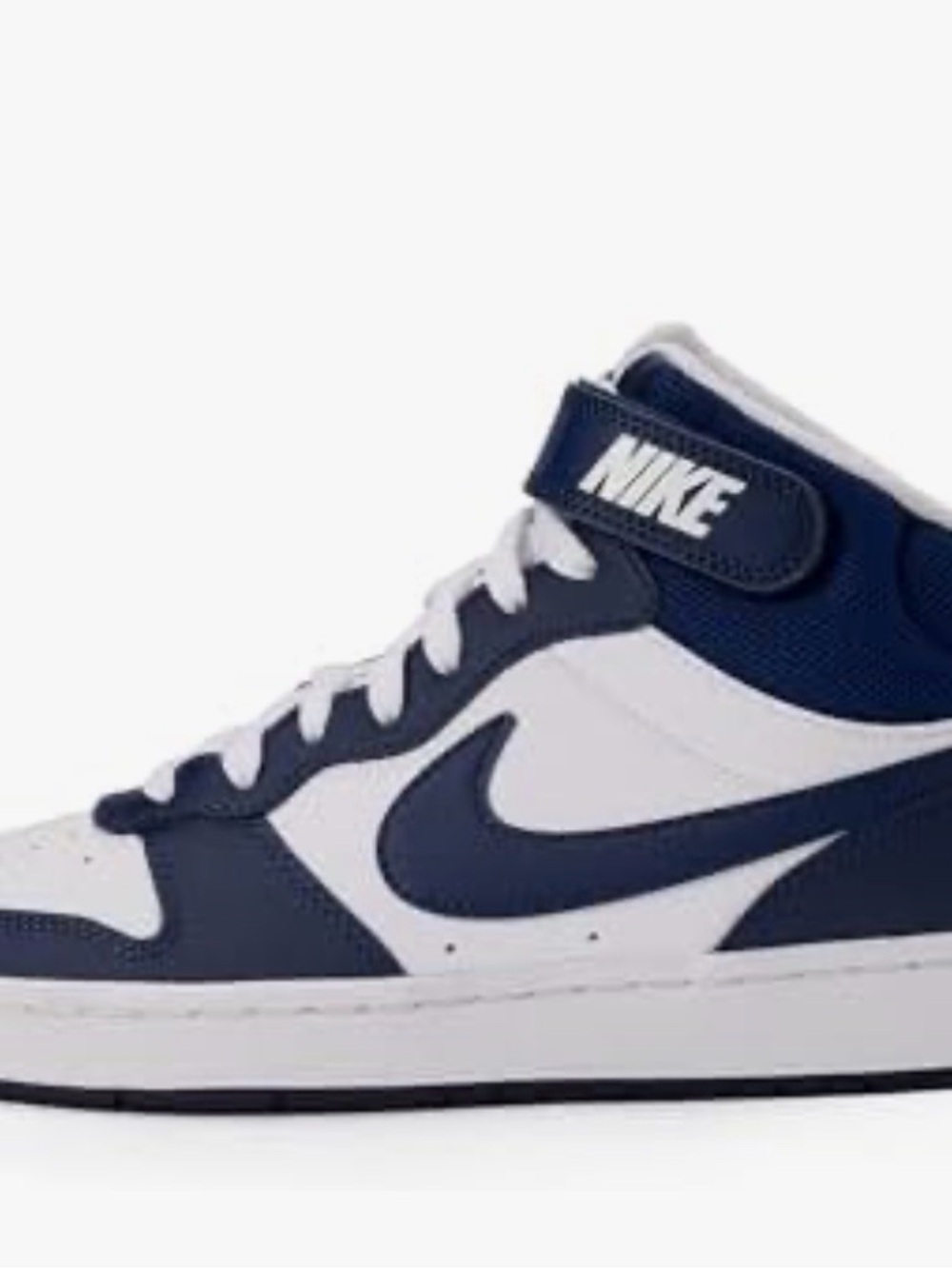 Nike Court Borough Mid Big Kids Sneakers in white and blue
